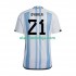 Camisola Argentina Dybala 21 Homem Equipamento Primeiro Copa do Mundo 2022 Manga Curta